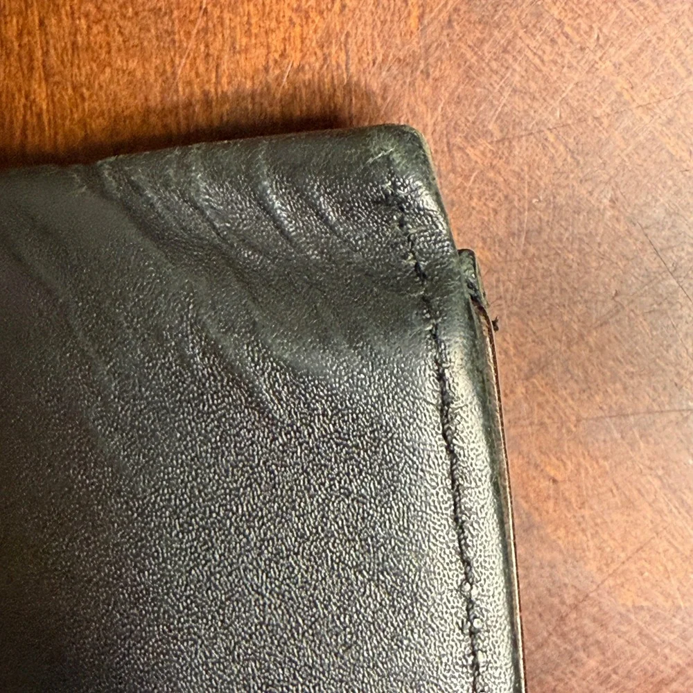 Mens Black Genuine Leather Biker Wallet Celtic Knot Conchos Made in USA